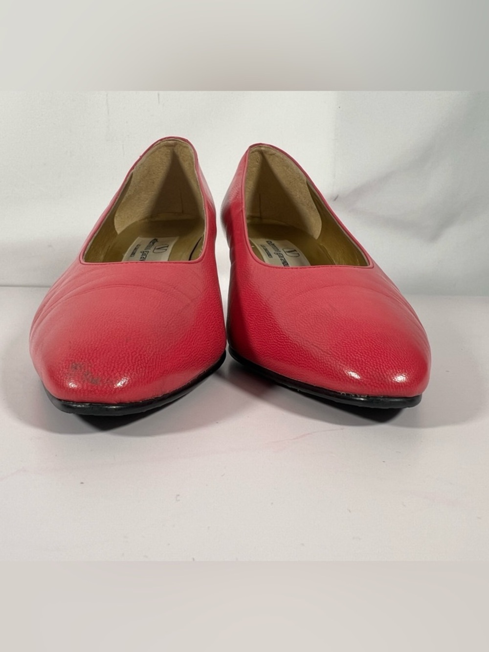 7032: Valentino Garavani Pink Leather Pumps Floral Heels Size 5 - Picture 4 of 9